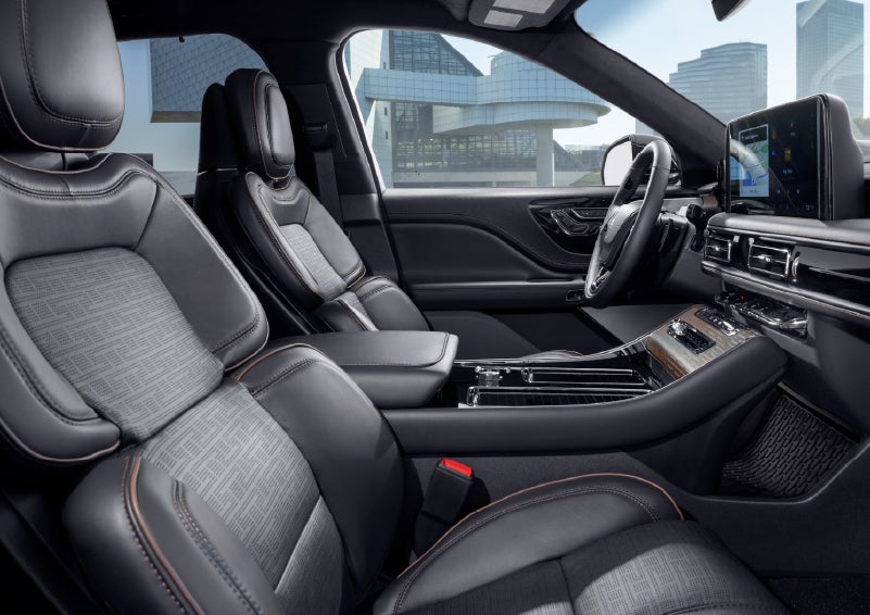 Rich leather details and other fine materials comprise the Lincoln Black Label™ model’s Invitation interior theme. | Mike Carpino Lincoln in Pittsburg KS