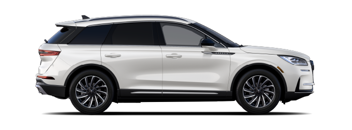 The passenger side of a Lincoln Corsair® SUV is shown in Pristine White. | Mike Carpino Lincoln in Pittsburg KS