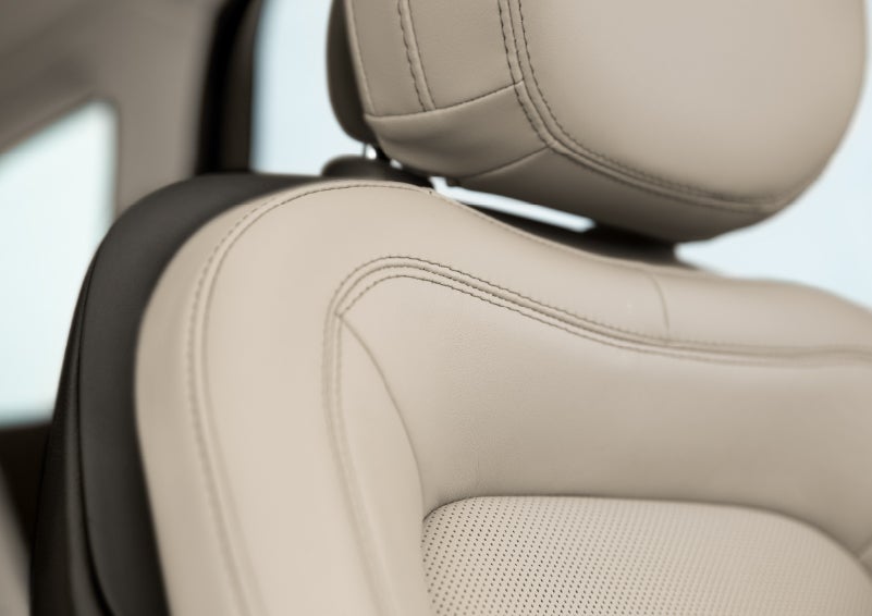 Fine craftsmanship is shown through a detailed image of front-seat stitching. | Mike Carpino Lincoln in Pittsburg KS