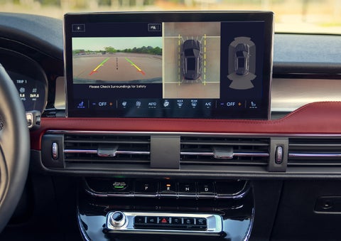 The large 13.2” SYNC® 4 center display featuring 360-Degree Camera of a 2026 Lincoln Corsair® SUV is shown.| Mike Carpino Lincoln in Pittsburg KS